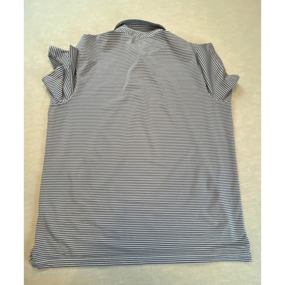Vineyard Vines Performance Striped Polo Shirt Men's 2XL Blue White Whale Logo - Picture 4 of 10